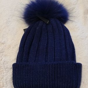 Pompom Kids Hat Dark Blue